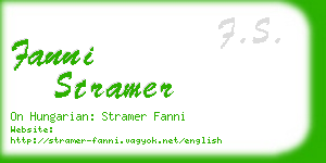 fanni stramer business card